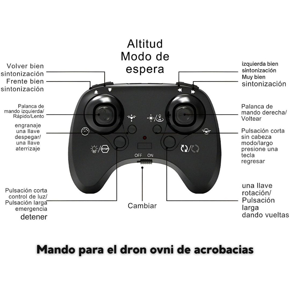 Dron Ovni con luces LED y acrobático