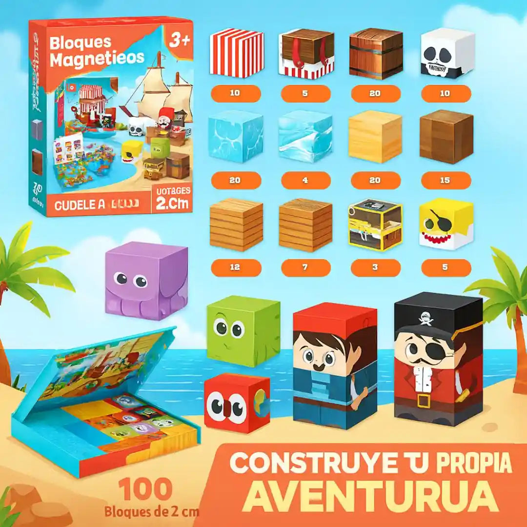 Bloques Magnéticos Minecraft - 100 piezas