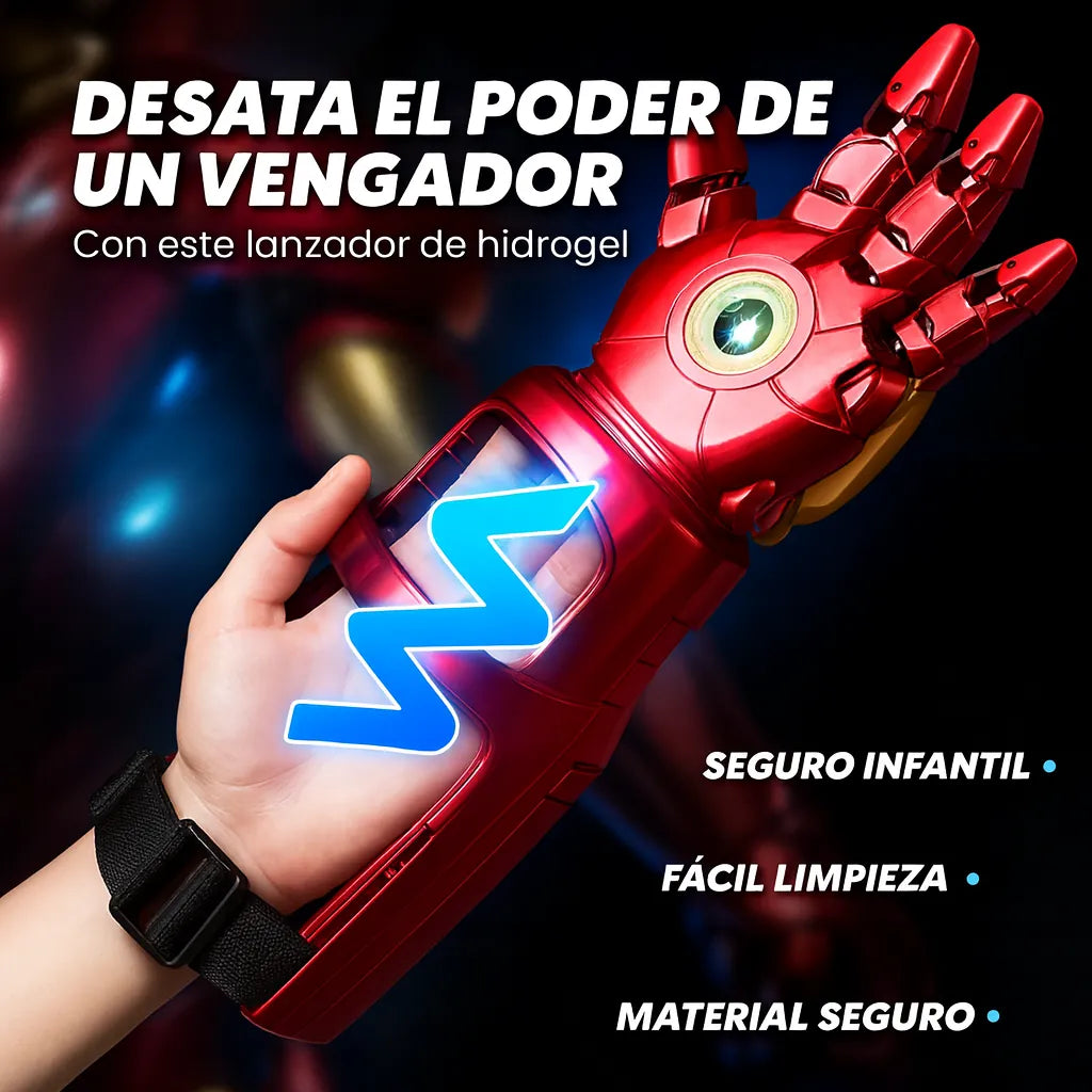 Brazo de Iron Man con balas de Hidrogel