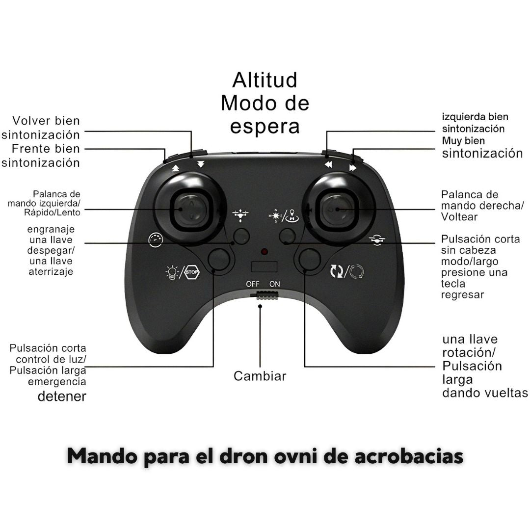 Dron Ovni con luces LED y acrobático