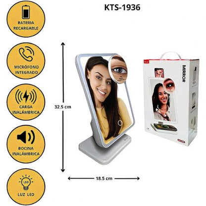 Espejo Parlante - Cargador, parlante y espejo