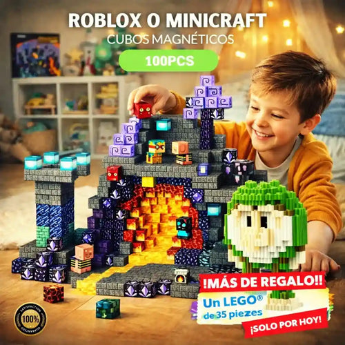 Bloques Magnéticos Minecraft - 100 piezas